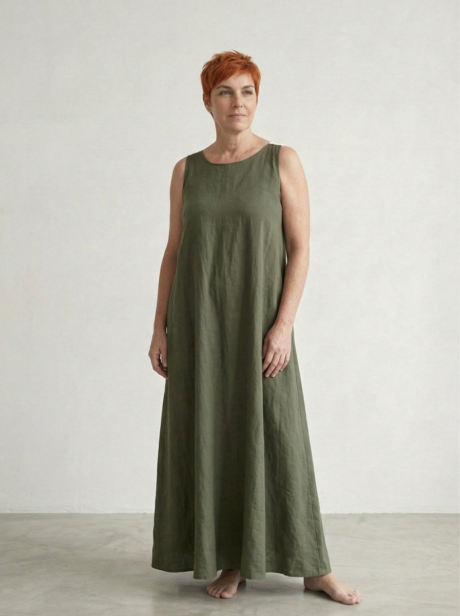 SLEEVELESS COTTON DRESS