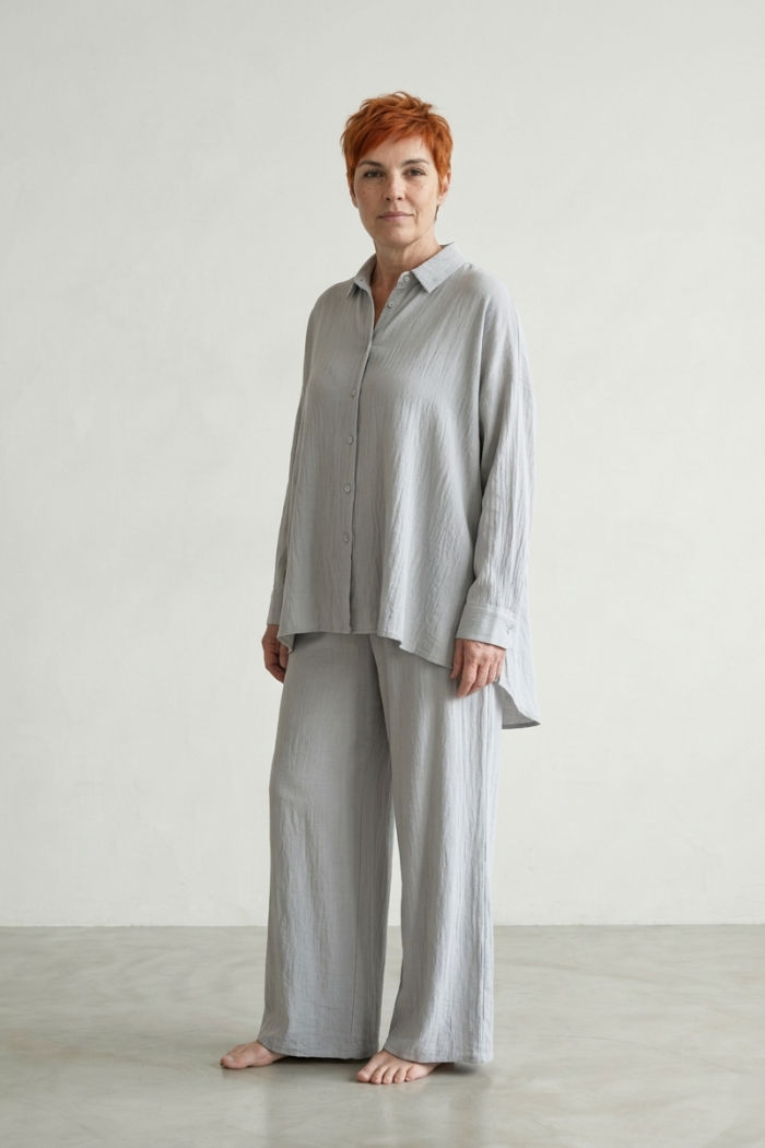 OVERSIZED VISCOSE SET - LIGHT GREY, ONE SIZE