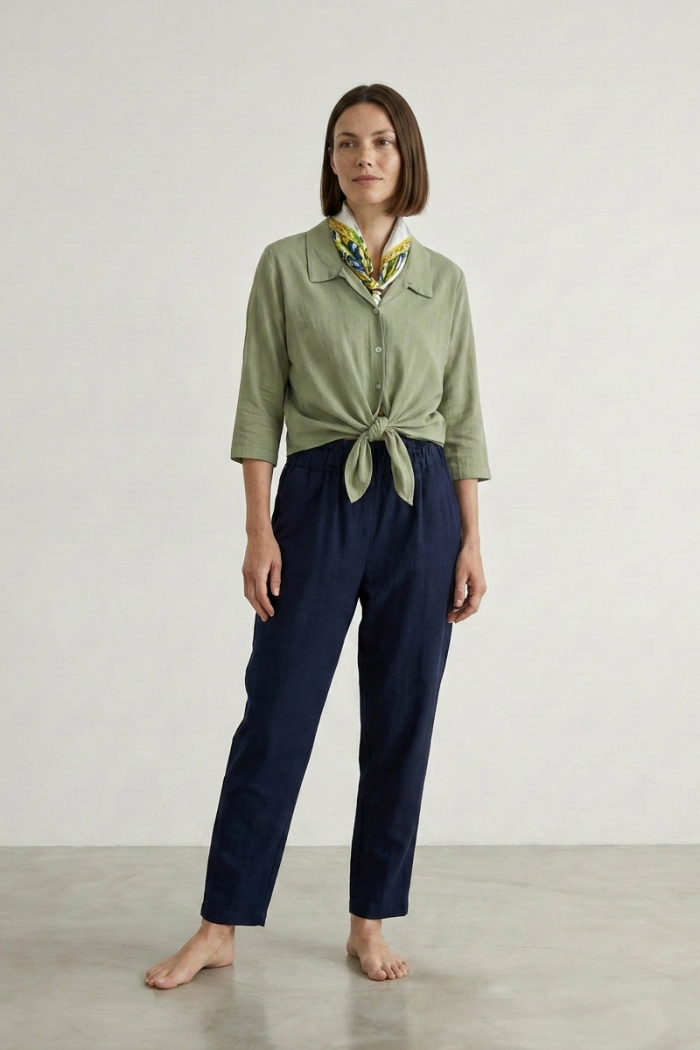 LIGHTWEIGHT CROPPED SHIRT - KHAKI, ONE SIZE
