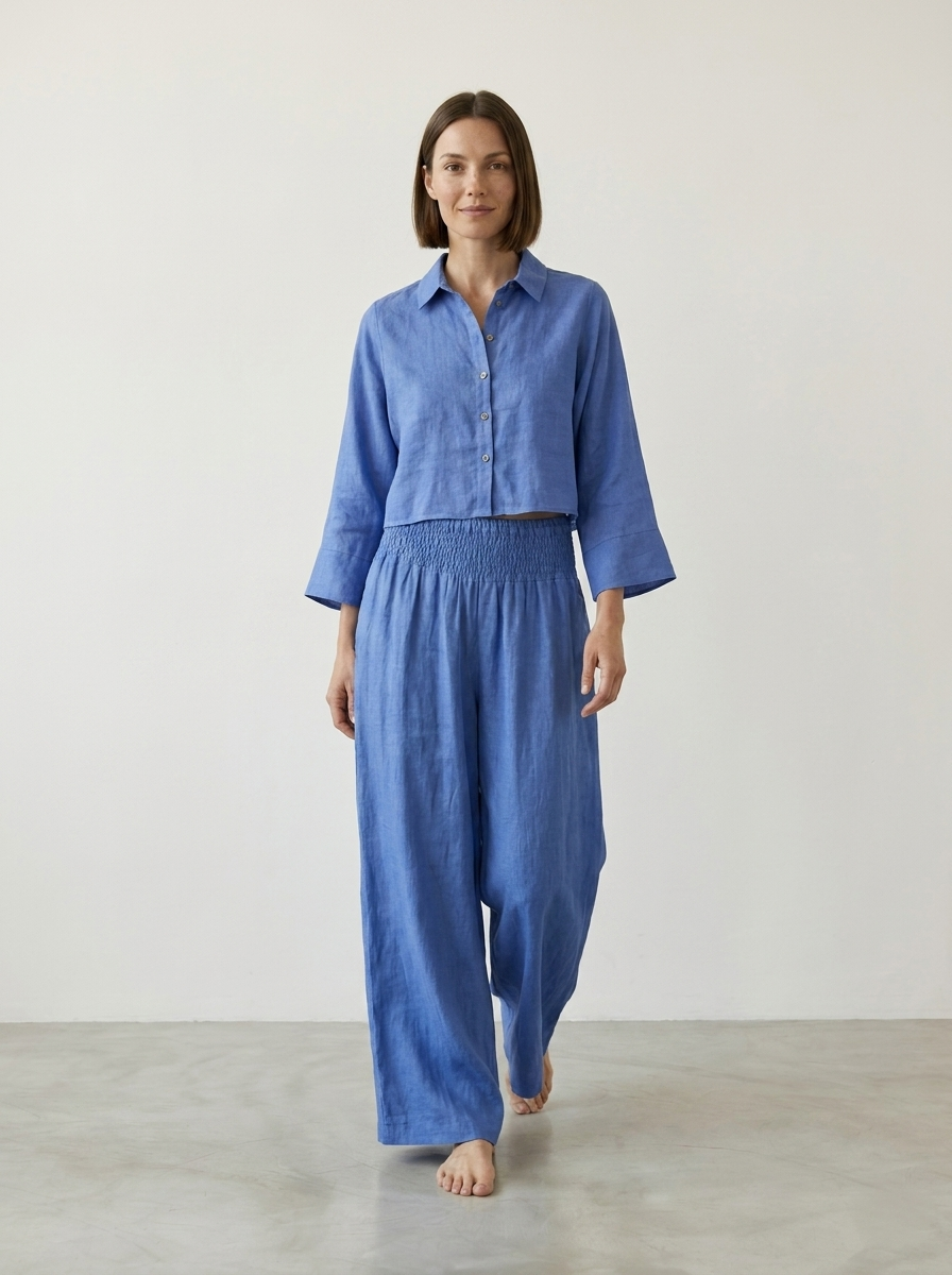 CROPPED LINEN SHIRT
