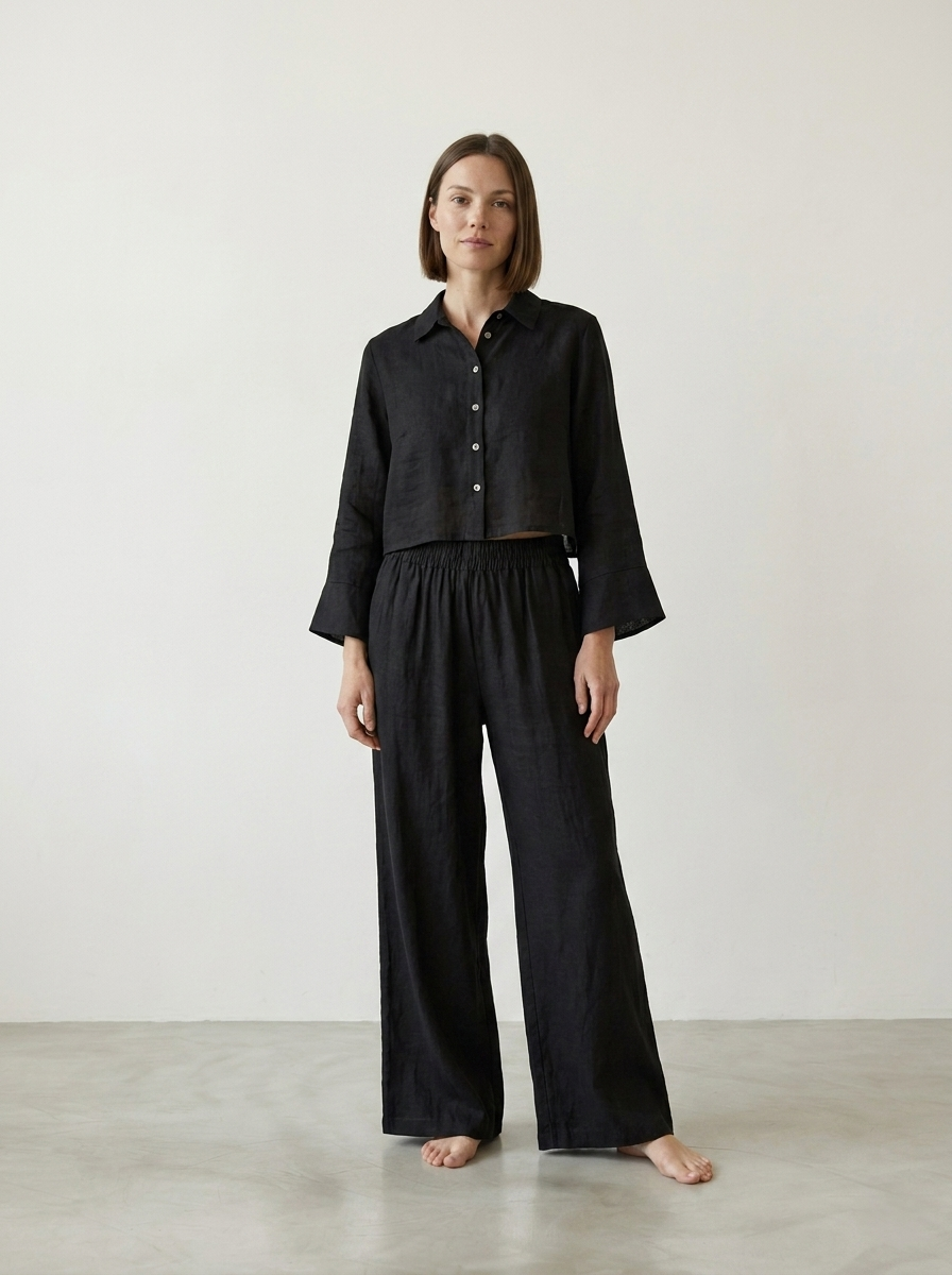 CROPPED LINEN SHIRT