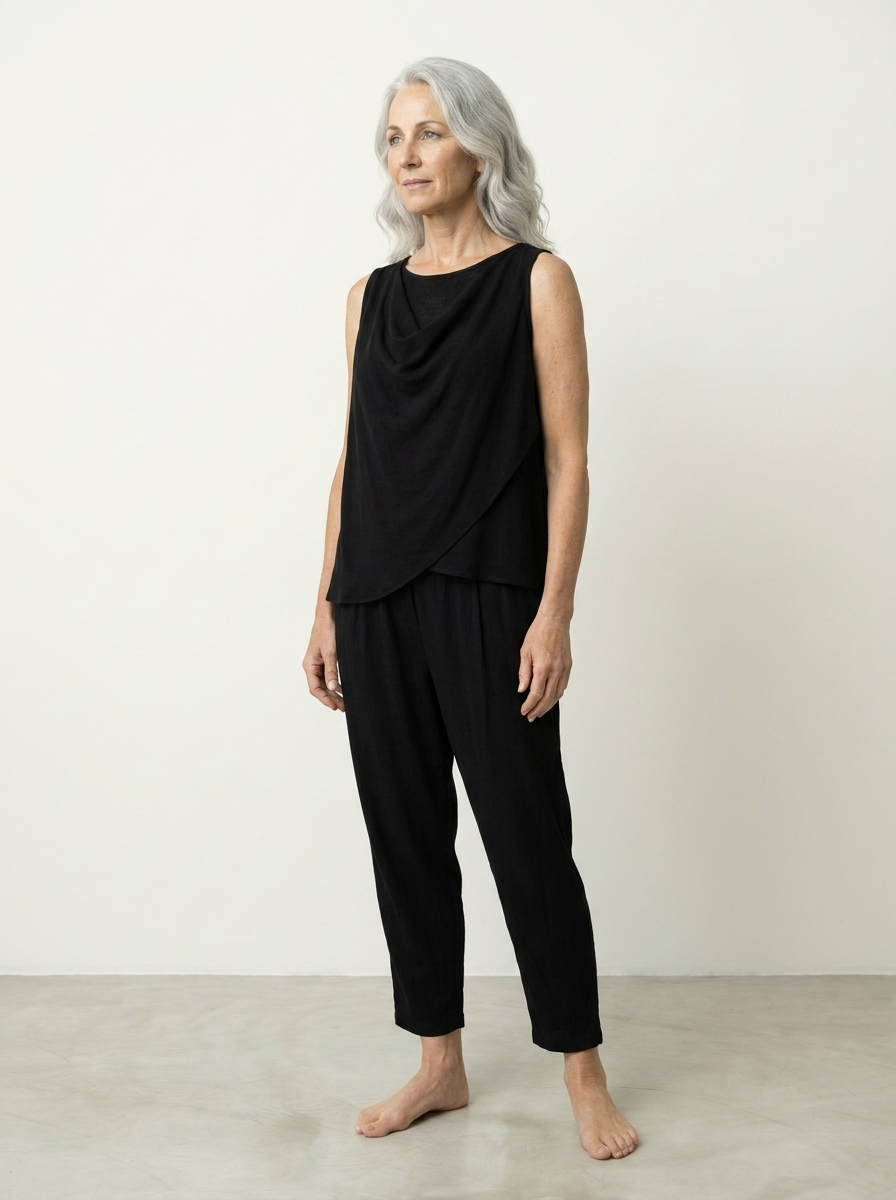 ELASTICATED VISCOSE CIGARETTE TROUSERS