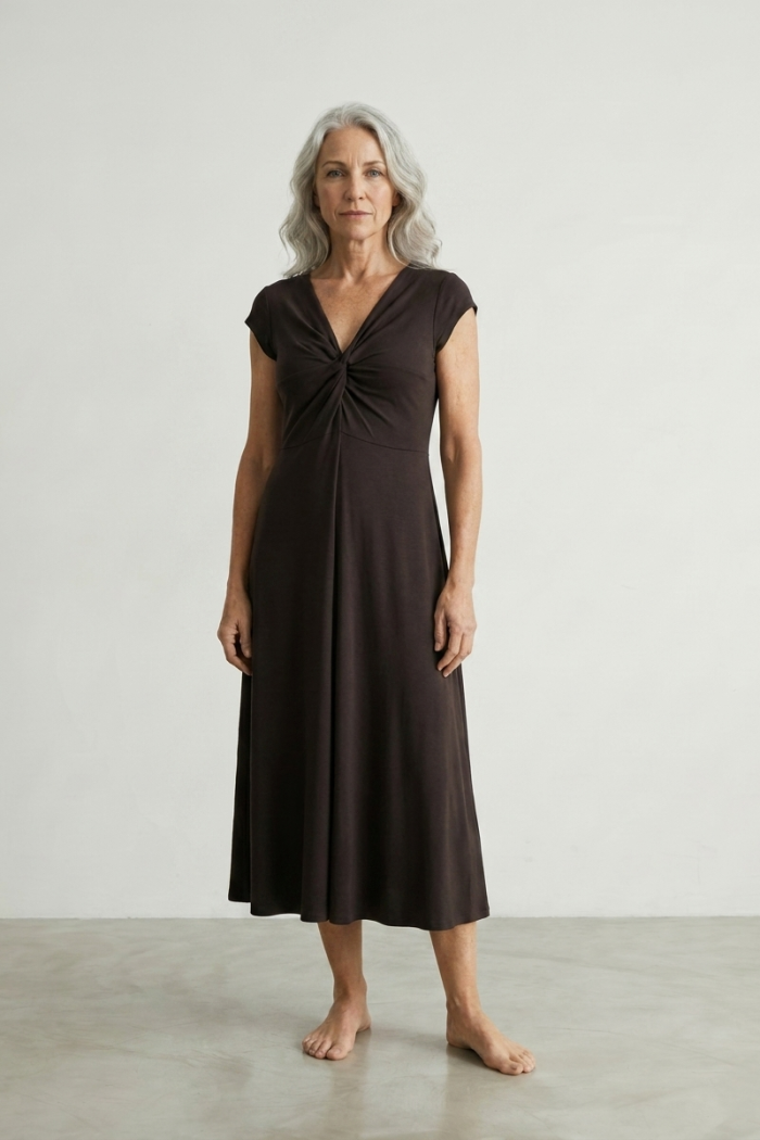 V-NECK TWIST DRESS