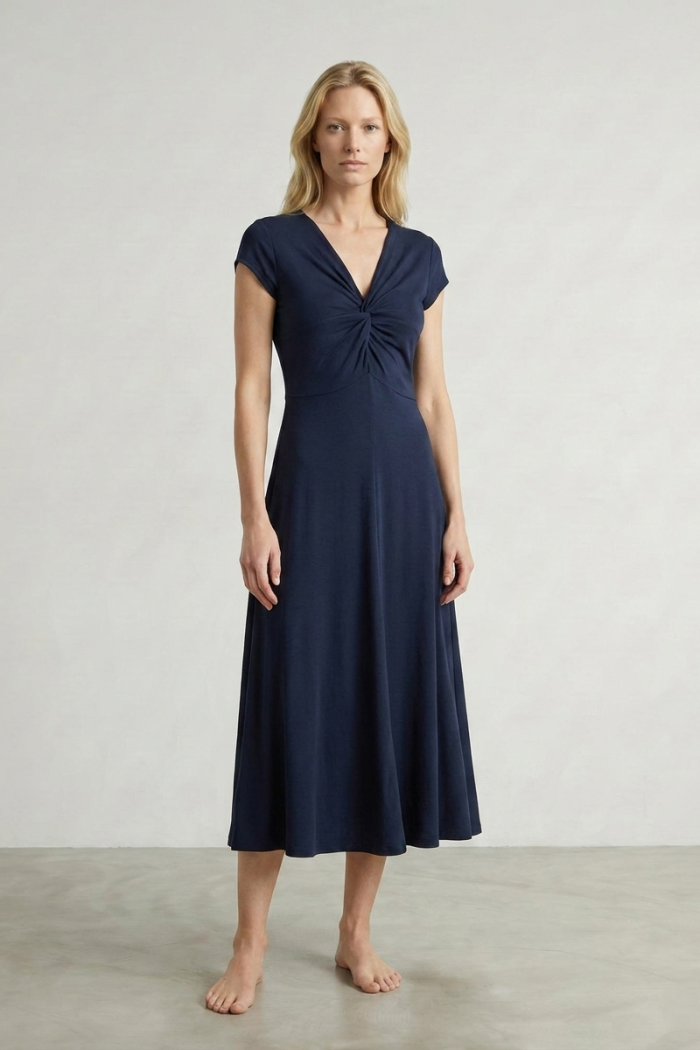 V-NECK TWIST DRESS