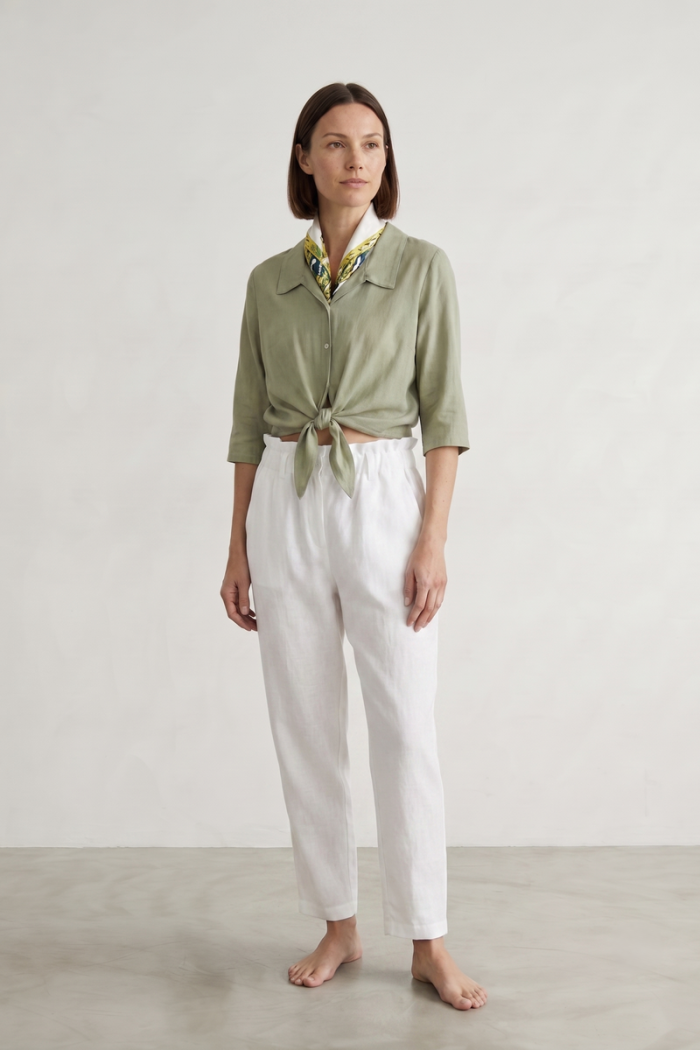 LIGHTWEIGHT CROPPED SHIRT - KHAKI, ONE SIZE