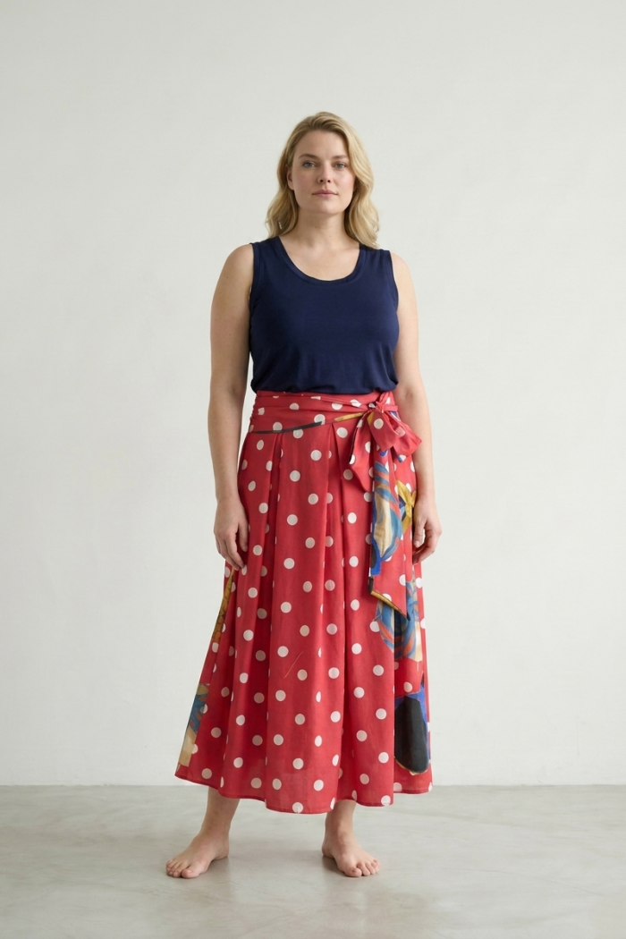 SLEEVELESS VISCOSE SATIN TOP - COBALT, ONE SIZE