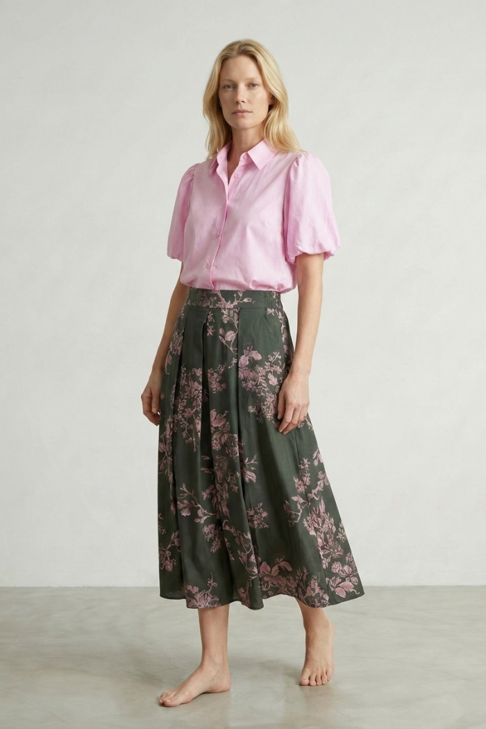 PUFF-SLEEVE COTTON SHIRT