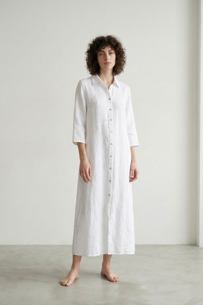 MAXI LINEN SHIRT DRESS