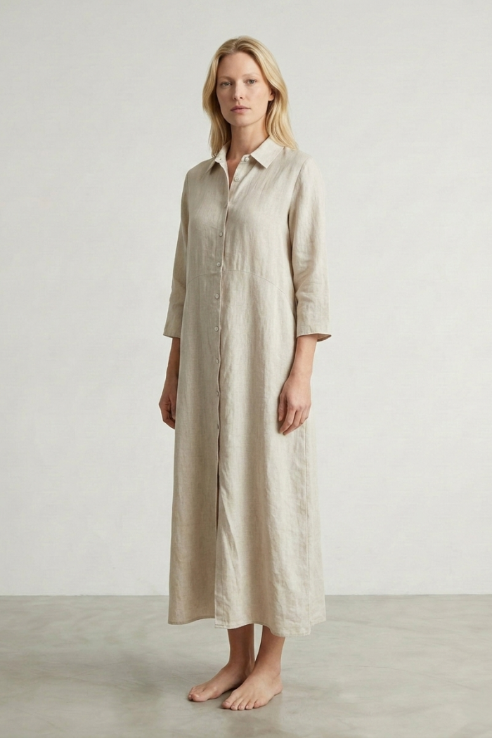 MAXI LINEN SHIRT DRESS