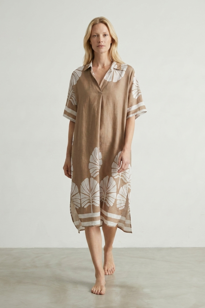 SHORT-SLEEVE COTTON DRESS