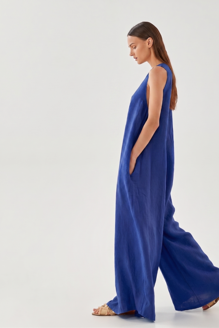 RELAXED SLEEVELESS WIDE-LEG JUMPSUIT